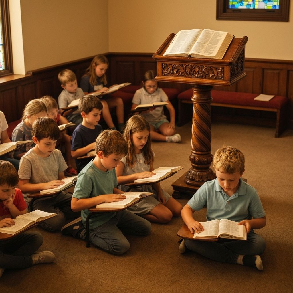 Children memorizing Bible verses